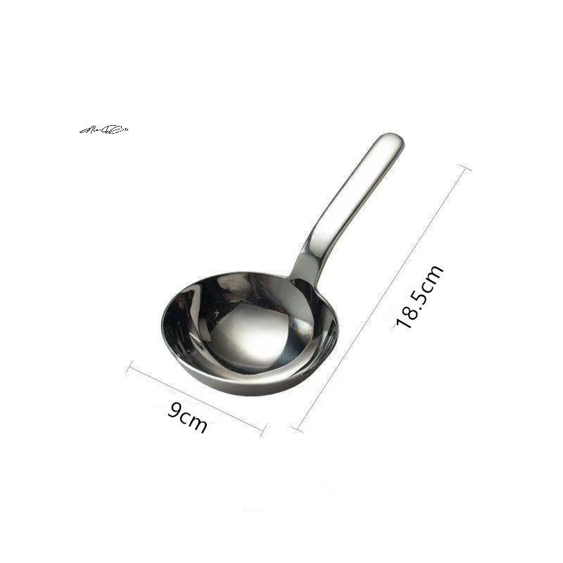201 Stainless Steel Soup Ladle Deepened Tablespoons Short Handle Large Ramen Bouillon Spoon Kitchen Cooking Utensil Tableware