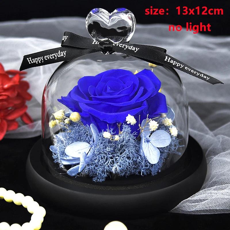 Valentines Day Gift for Girlfriend Eternal Rose LED Light Flower In Glass Cover Mothers Day Birthday Party Wedding Decoration