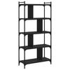 Bookshelf 5 Shelves Black 76 X 32 X 158 Cm Engineered Wood