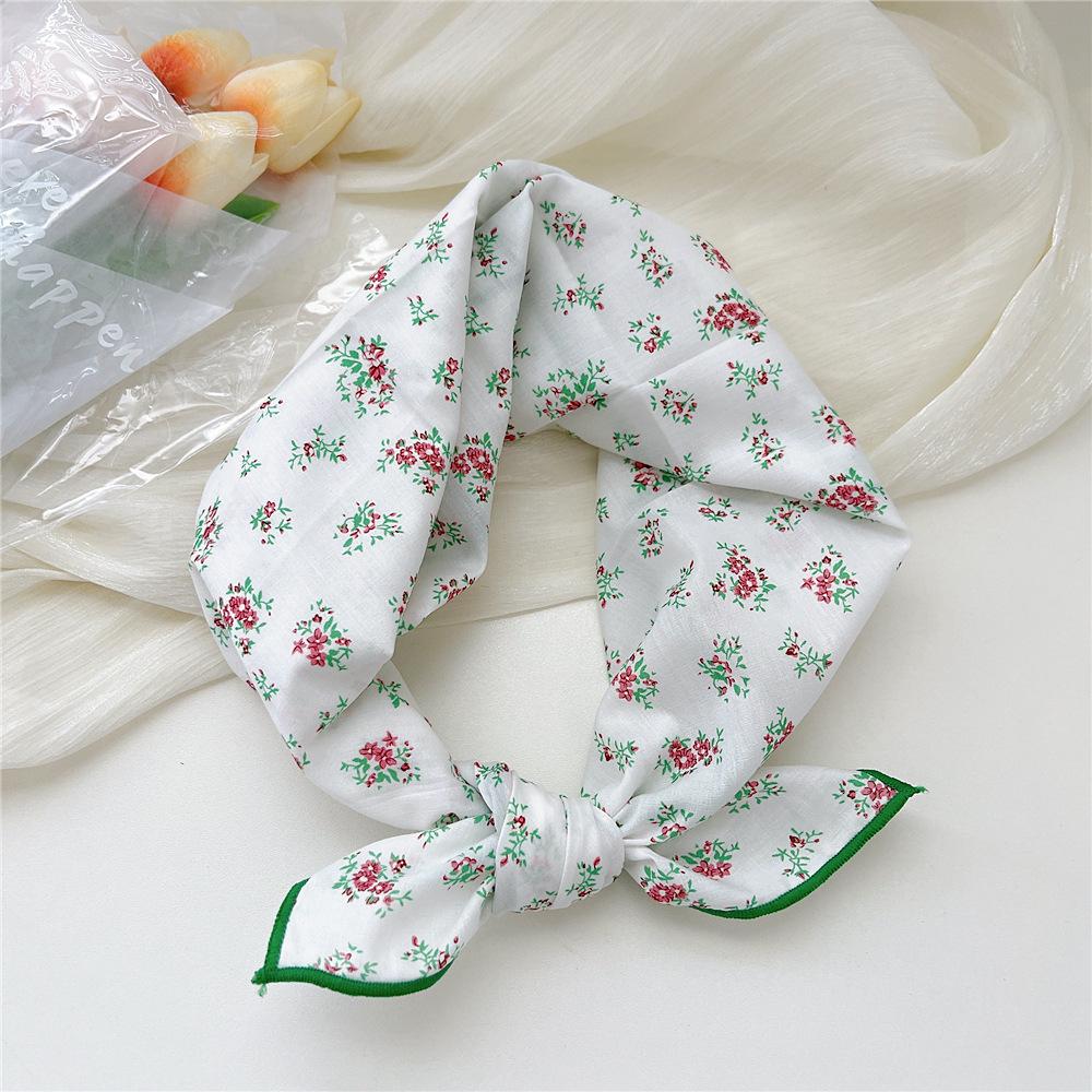 58 Cotton Linen Small Square Silk Scarf for Women - Spring/Autumn/Summer Korean Style Headband & Decorative Scarf