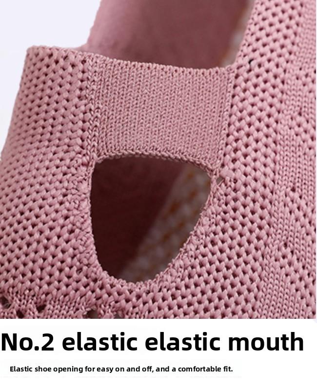 Women's Breathable Flying Woven Casual Shoes, Fashion Slip on Flats, Lightweight Soft Sole Comfortable Walking Shoes