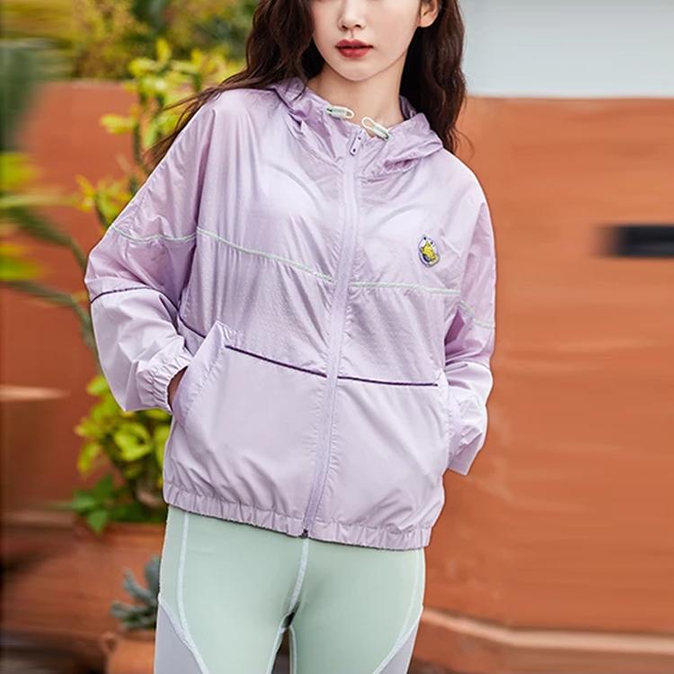 Li Ning Sports Fashion Series Loose Casual Hooded Jacket Women Jacket Purple AFDR154-4