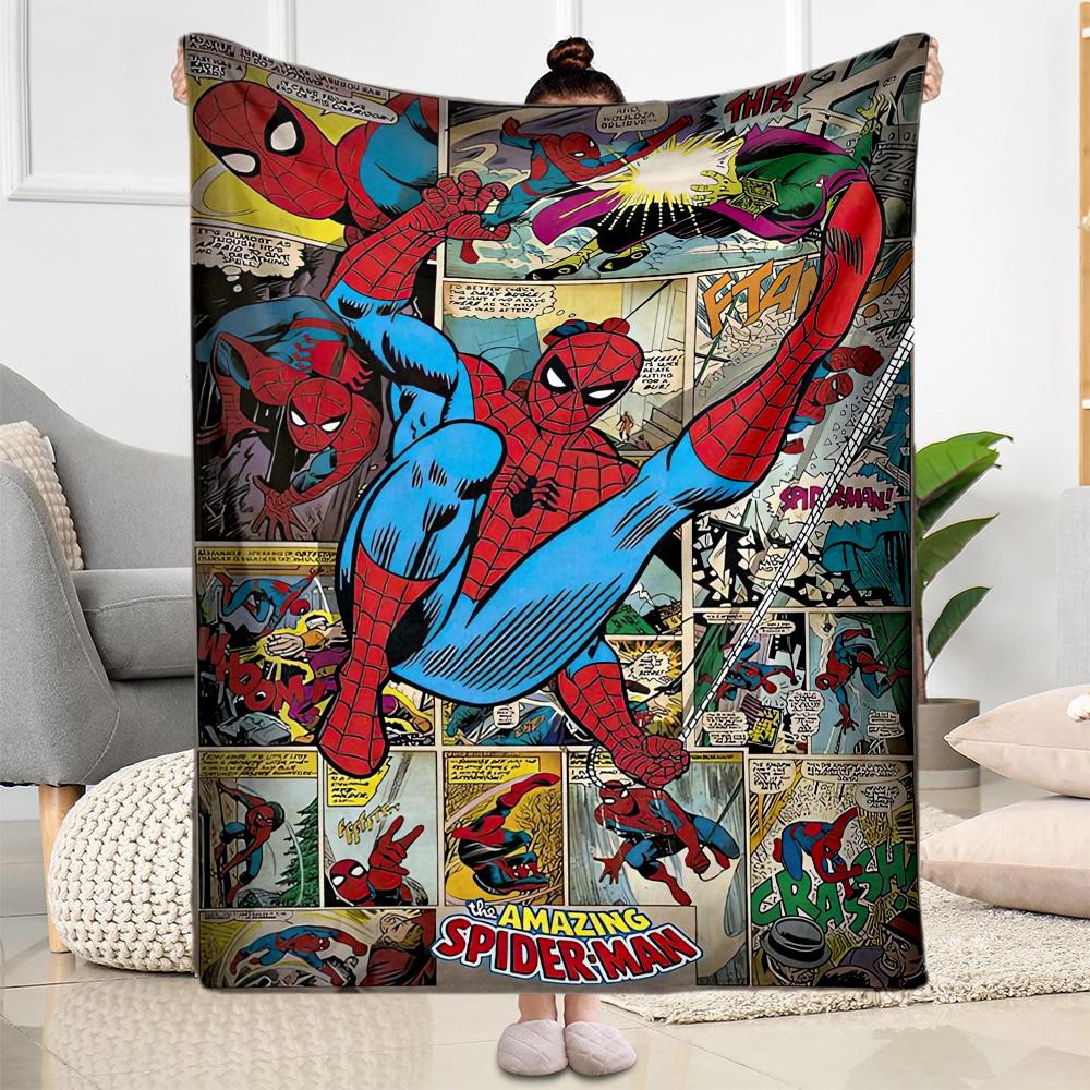 1pc Spider-Man City Blanket Soft and Warm for Sofa Office Camping Travel Livingroom Great Gift for Friends and Family Comfortable