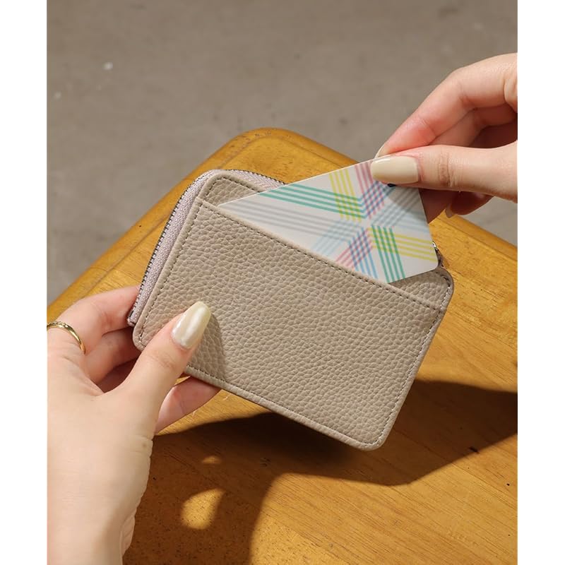 [Alto Rose] ivory fragment case With coin purse IC card card case ladies bill bifold synthetic leather simple pass case Beautiful adult cute compact