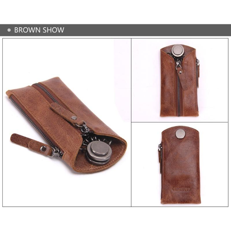 Genuine Leather Key Case Casual Multi-Hook Compact
