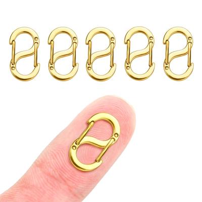 AutCreation Titanium Keychain Snap Bracelet Necklace Jewelry Accessory Gold Carabiner, S-Shaped Connector, Clasp, Clasp, Clasp, Part, Handmade, (16mm)