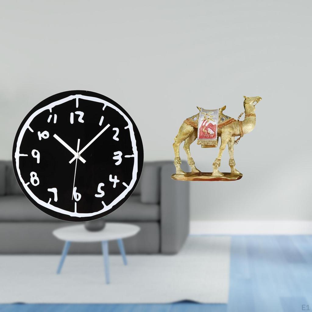 Acrylic Camel Wall Clock Ornament Modern Minimalist Animal Statue Decorative Sculpture for Indoor