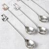 Japanese Korean Style Cartoon Cat Spoon Polished Honey Stirring Spoon New Dessert Spoon