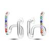 Silver Plated Women Hoop Earrings Fashion Pendientes Gift for Female Girl Sparkling Pave CZ U Heart Shape Star Moon Earring