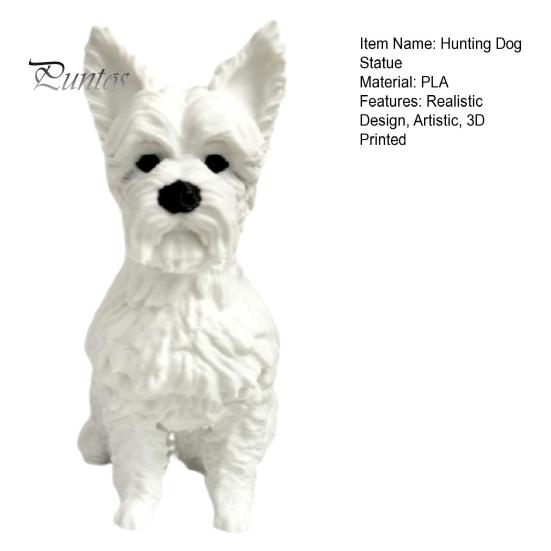 Sturdy Hunting Dog Model Statue, Realistic Cute Puppy Figurine for Desk Shelf Decor, Durable 3D Printed Craft Ornament Home Office, Pet Lover