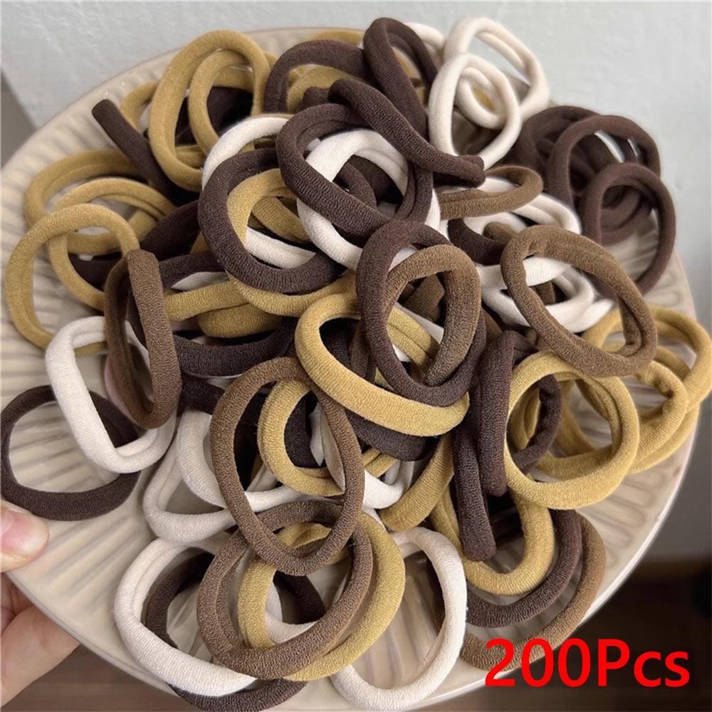 High Elasticity Ponytail Holders Basic Rubber Bands Nylon Elastic Hair Ties for Women and Girls
