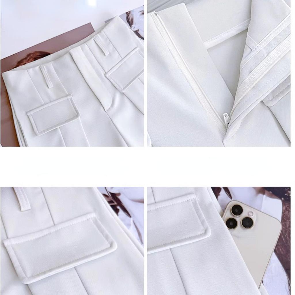 Lockere und bequeme schwarze Hose mit weitem Bein für Frühling und Herbst für Damen