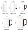 High-Temperature Resistant Tea Cup Set: Thickened Borosilicate Glass with Wooden Pistol Grip Handle