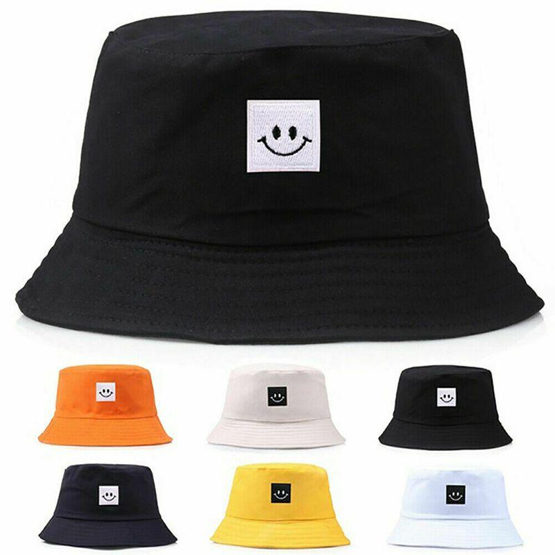 Smiley Face Patch Folding Fisherman Bucket Hat For Unisex Men And Women Outdoor Fun