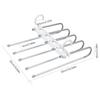 5 Layers Folding Magic Pants Hanger Stainless Steel Antislip Clothes Trousers Scarf Storage Rack Closet Wardrobe Organizers