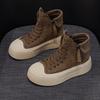 Thick-soled High-top Board Shoes Women's 2025 Autumn New Creative Casual Fashion Versatile Niche Female Student Casual Board Shoes