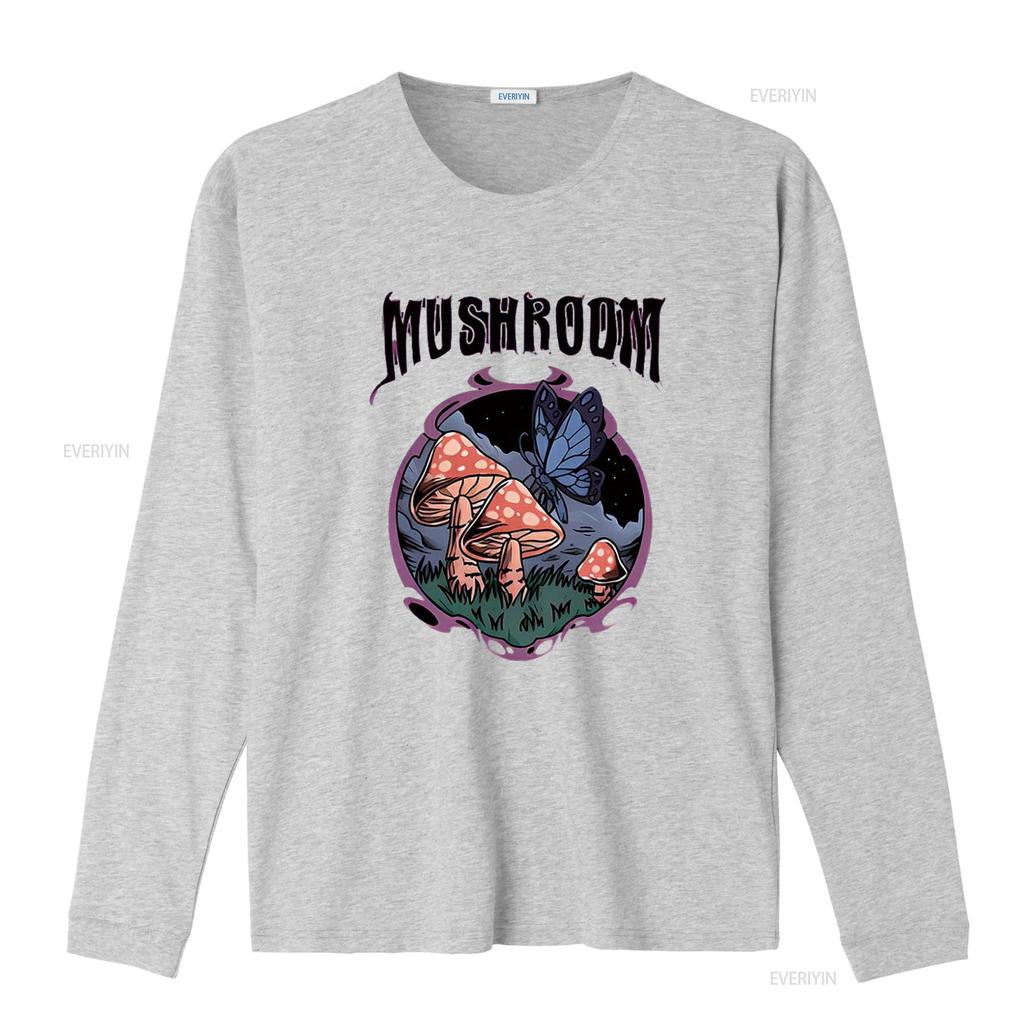 Mens MUSHROOM Casual T Shirt White 2X Large Vintage Washed Breathable Designer Clothes Top For Everyday Wear Comfortable Homme