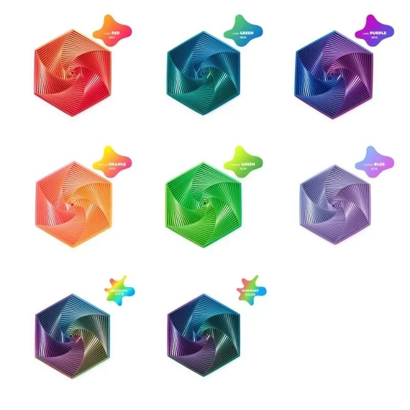 Anti-Anxiety Spiral 3D Fractal Hexagon Toy Pocket Size Stress Relief for Adult Home Decor Premium Gift Luxury Home Decor