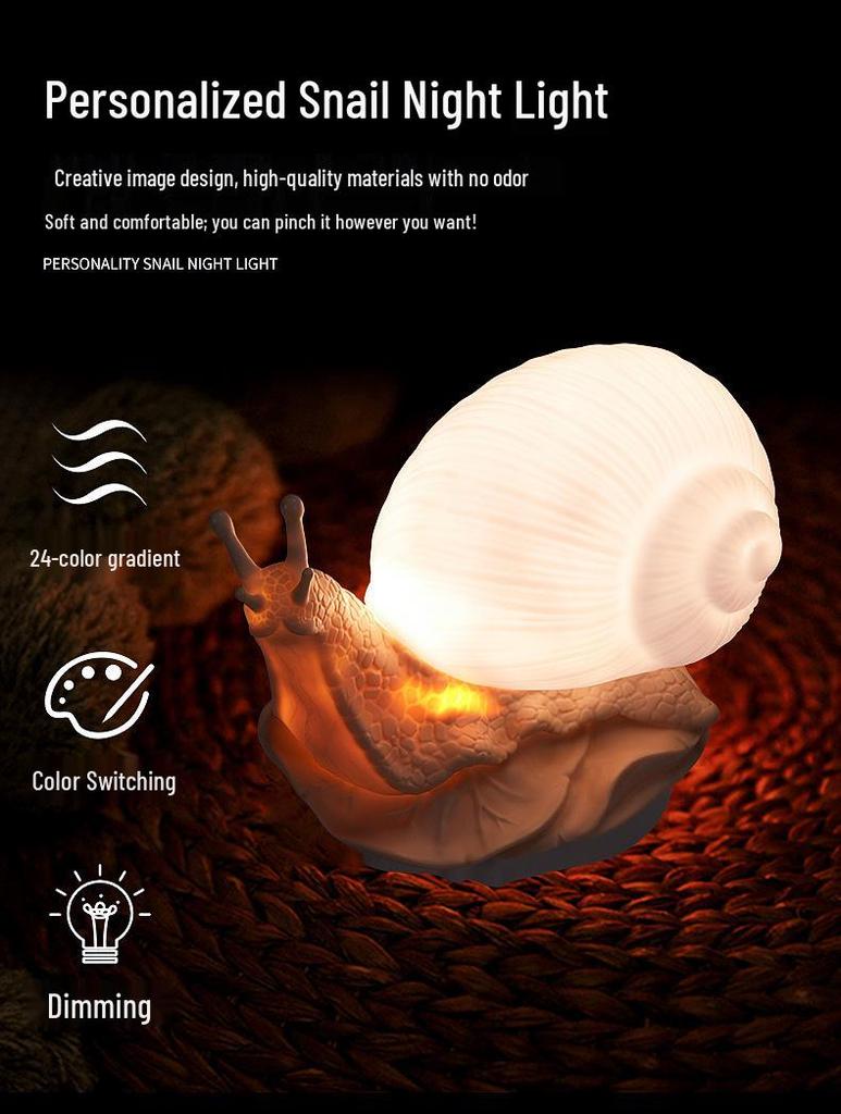 USB Plug-In Snail LED Bedside Night Light