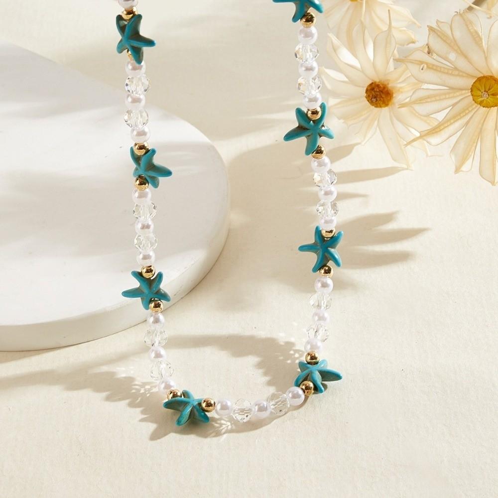 Adjustable Starfish Necklace Ornaments Beach Beaded Necklace Vintage Bohemian Style Necklace Women