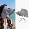 Summer Checkered Sun Hat Foldable Wide Brim Empty Top Beach Hat Breathable Uv Protection Women Sun Shade Visors