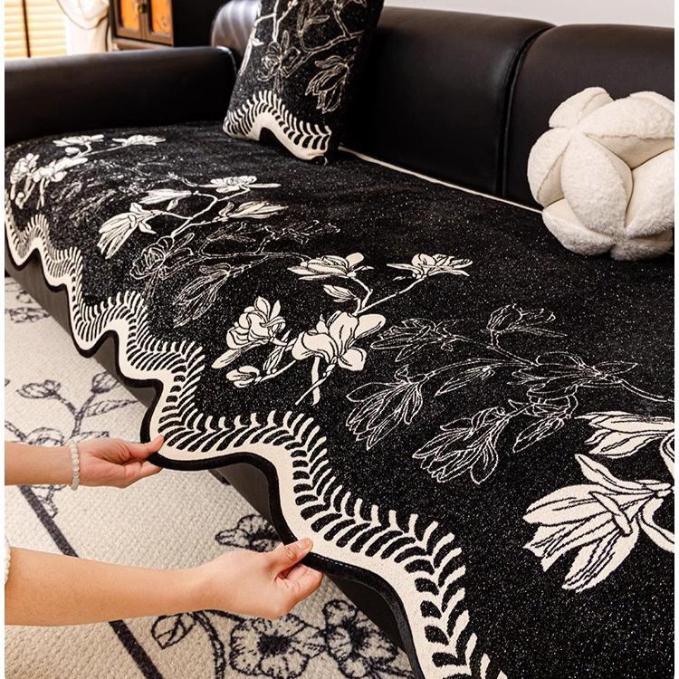 1 Stück Sofakissen mit Blumenmuster, Moderner Stil, Schneesamt, Unregelmäßige Form, Kratzfest für Katzen, Geeignet für den täglichen Gebrauch im Wohnzimmer