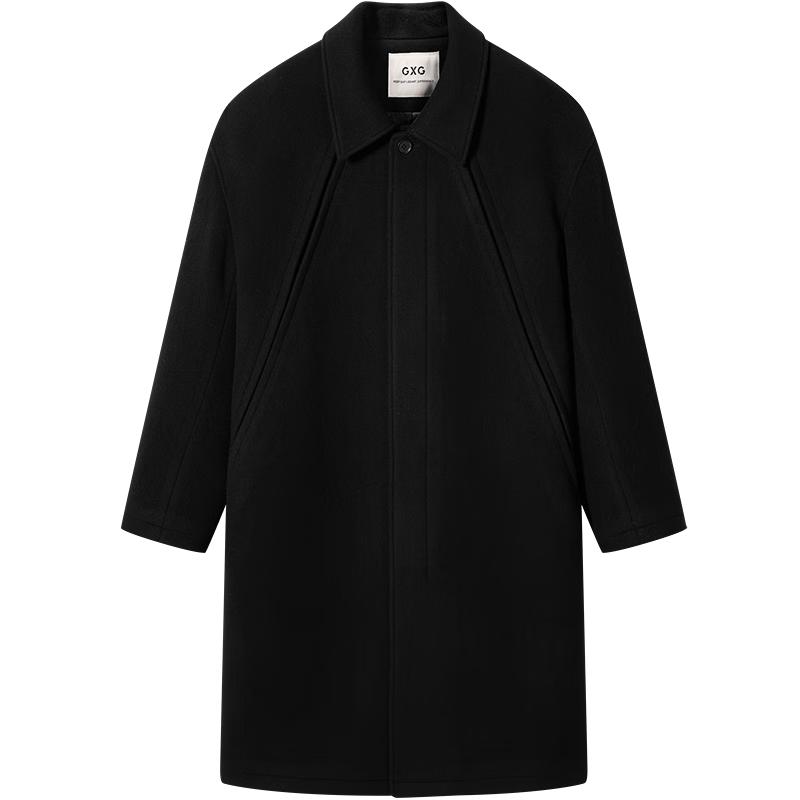 

GXG Men s Black Embossed Long Commuter Coat M