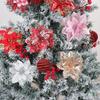 With Detachable Clips Artificial Flowers Glitter Finish Christmas Tree Ornaments  Wreath Decorating