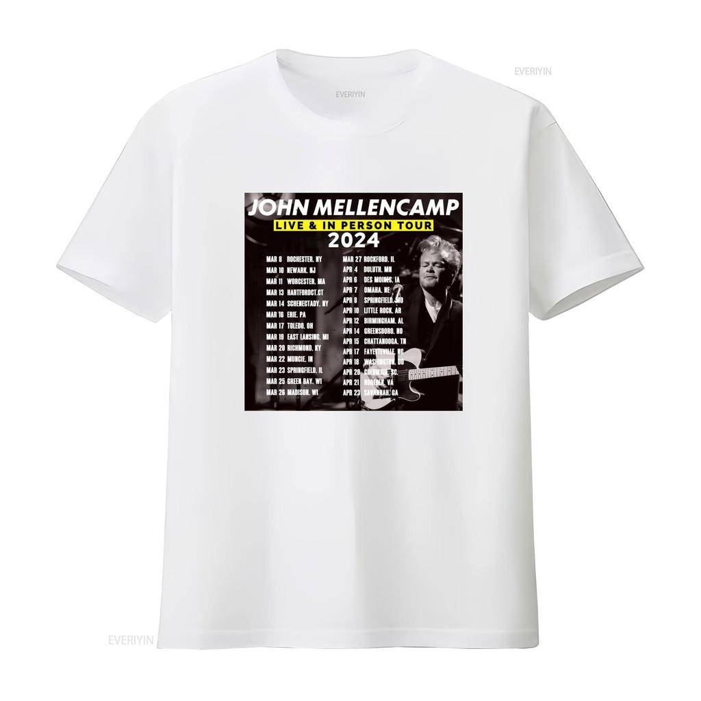 2024 John Mellencamp Live In Person Tour T Shirt 100 Cotton For Fans Music Lover Vintage Washed Breathable Designer Clothes