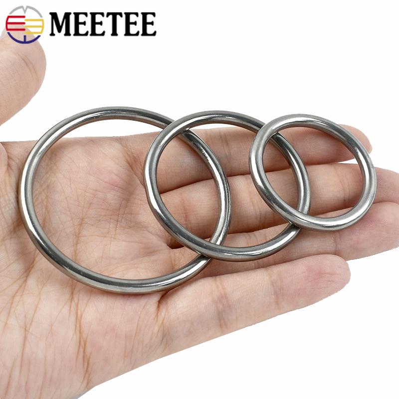 2-10Pcs 316# Stainless Steel Seamless O Rings Buckle Pet Collar Clasp Backpack Strap Hanging Bed Connection Anti-rust Ring
