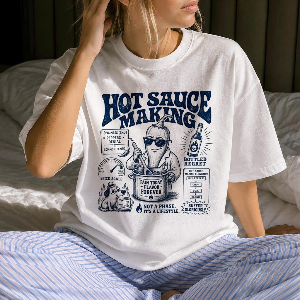 Funny Hot Sauce Making Shirt - Retro Hot Sauce Making Gift - Sarcastic Hot Sauce Making Clothing