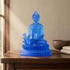 Medicine Buddha Statue Gold Foil Resin Buddha Sculpture Religious Figure Ornate Details Home Decor for Altar, Living Room