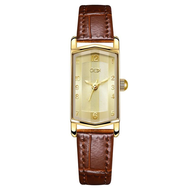 Fashion Gedi Top Brand Vintage Rectangular Luxury Elegant Waterproof Genuine Leather Strap Ladies Quartz Woman Gifts Watches