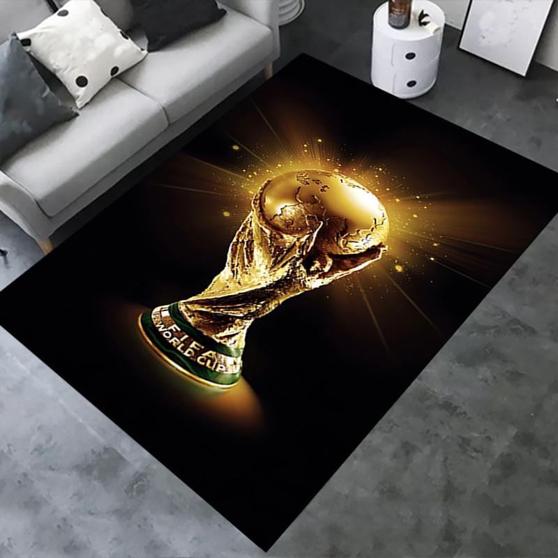 Tapete de Cadeira para Escritório com Troféu da Copa do Mundo FIFA, Tapete Grande para Decoração de Casa, Ideia de Presente para Fãs de Futebol, Adequado para Quarto, Sala de Estar
