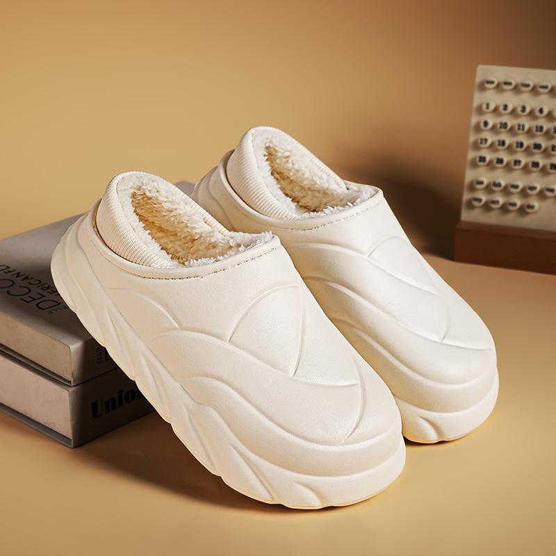 Winter Slippers Men Outdoor Waterproof Warm Sneaker Slippers Women Non-Slip Indoor Plush Home Footwear Thick Platform Shoes