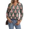 Women's Casual Fashionable Sexy Comfortable V-Neck Christmas Three-Quarter Sleeve Top
