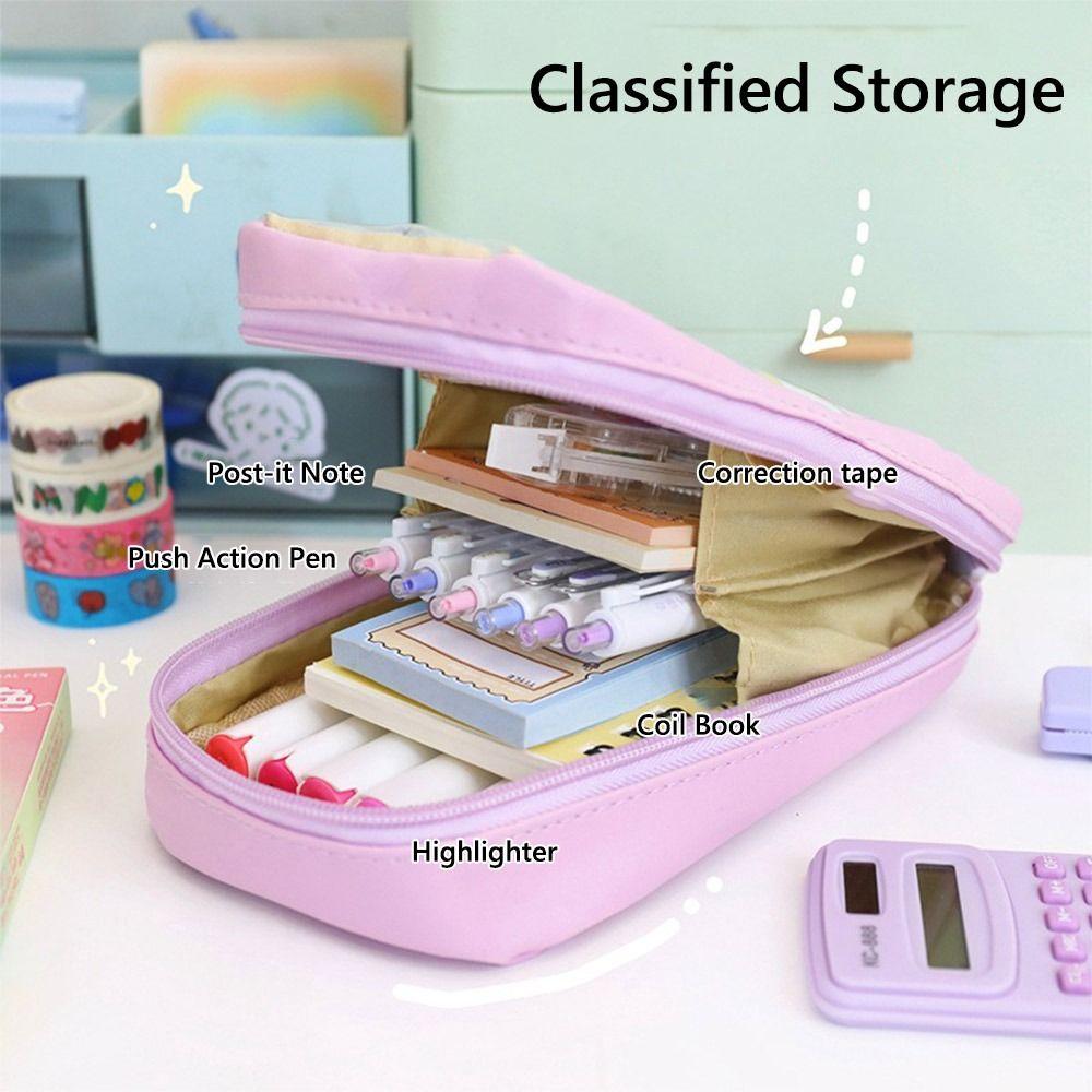 Multilayer Pencil Case Large Capacity Pen Box Cartoon Pen Bag  School Office