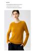 Women's Autumn/Winter Cable Knit Round Neck Pullover Sweater, Long Sleeve, 7-Gauge.