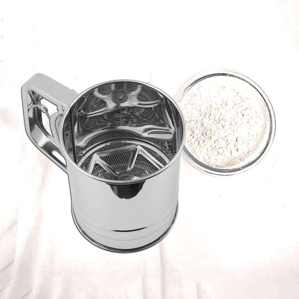 Stainless Steel Manual Flour Sifter Sieve Flour Strainer Kitchen Cooking Baking Tool