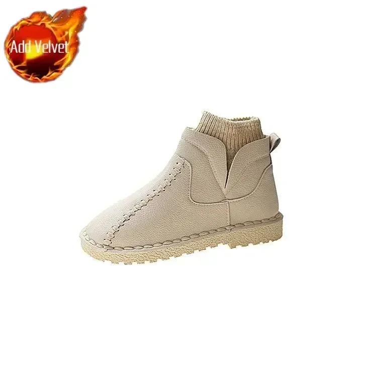 Fashion Autumn Female Ankle Shoes Elegant With Low Heels Anti Slip Fashion Ladies Booties Snow Boots Comfrtable Winter 2024 Novelty Y2k