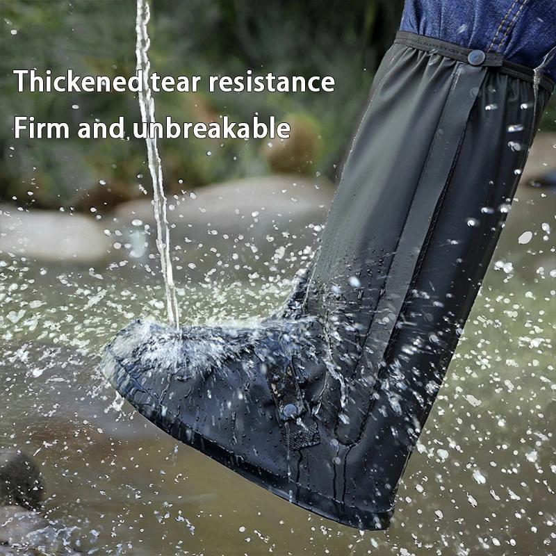 1Pair New 42cm Tall Durable Waterproof Shoe Protector Rain Boots High Tube Shoe Cover Thick Non-slip Outdoor Shoe Cover