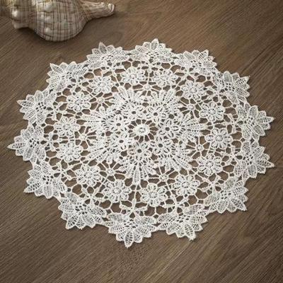 Crochet Cup Mat Round Placemat Tablecloth Hollow Lace Coaster  Table Decoration