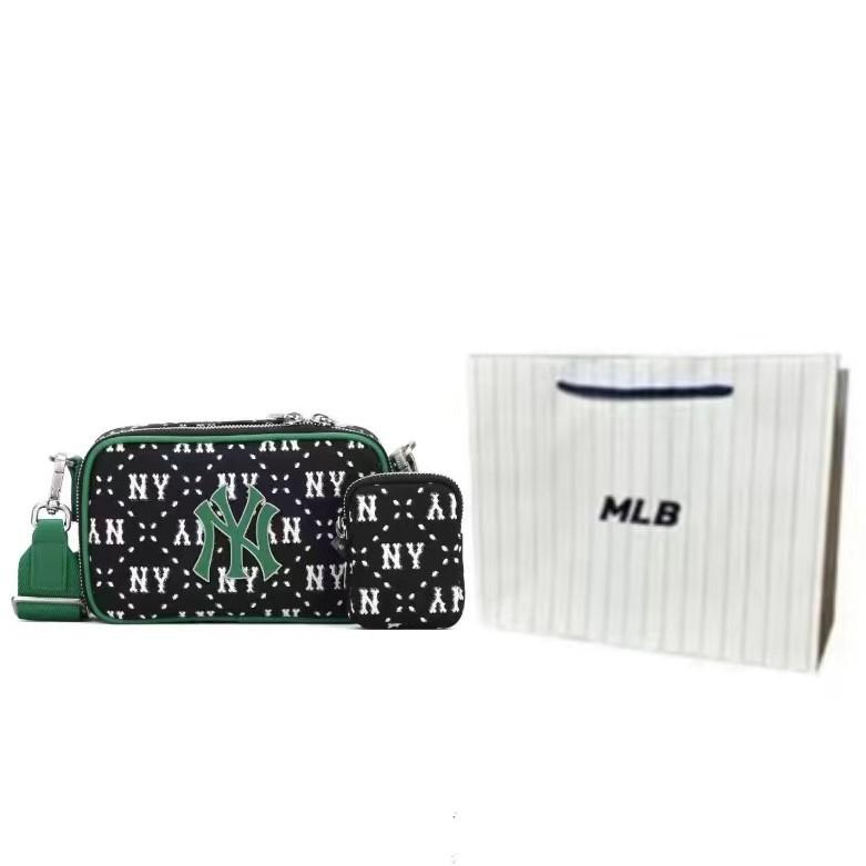 New MLB Polyester With Artificial Leather Combo Bag Camera Bag Shoulder Bag Crossbody Bag Regular Women's Black 3ACRS013N-50BKS