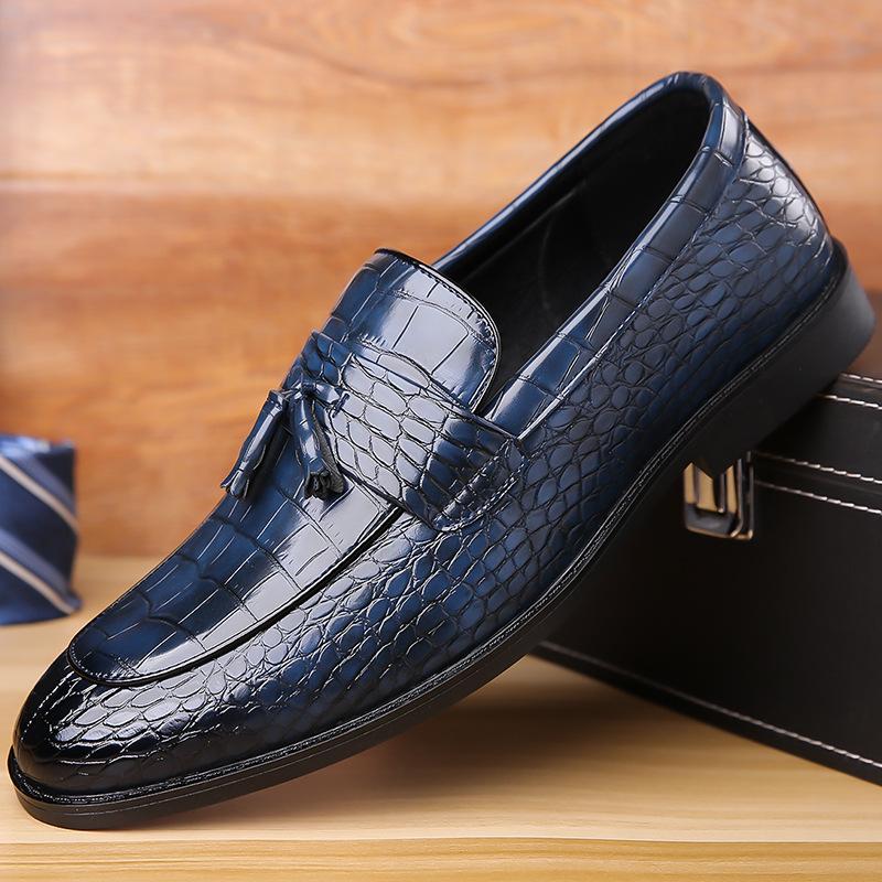 Fashion Business Casual Crocodile Print Men's Leather Shoes British Korean Big Size Luxury Shoes Male Spring Autumn Dress Shoe Man