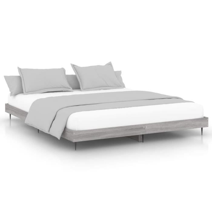 VidaXL Bed Frames Sonoma Grey 120x200 Cm Engineered Wood 832259