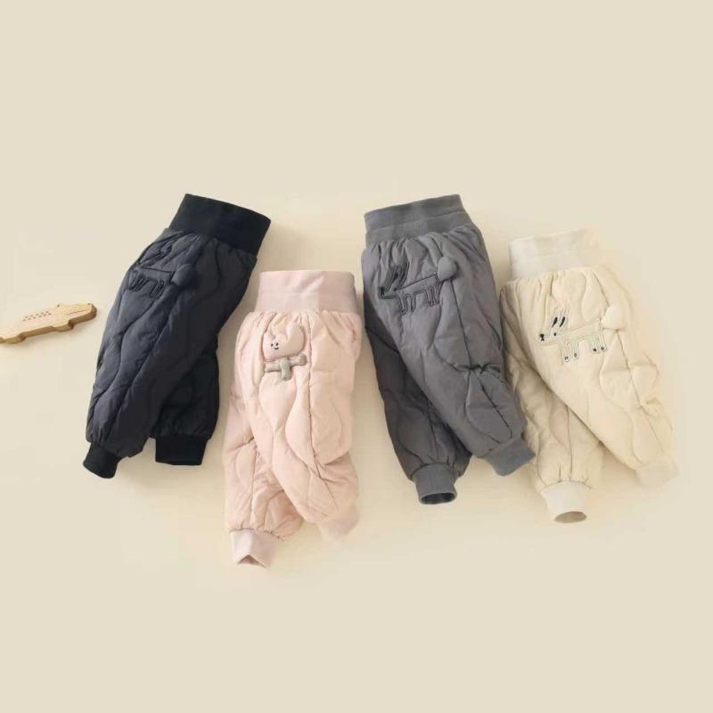 Kids Thickened High Waist Outer Wear Warm Winter Down Pants For Boys And Girls