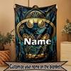 Custom Name Personalized Batman Print Blanket, Home Decor, Bedroom, Sofa, Camping, Couch, Gifts for Birthday Christmas