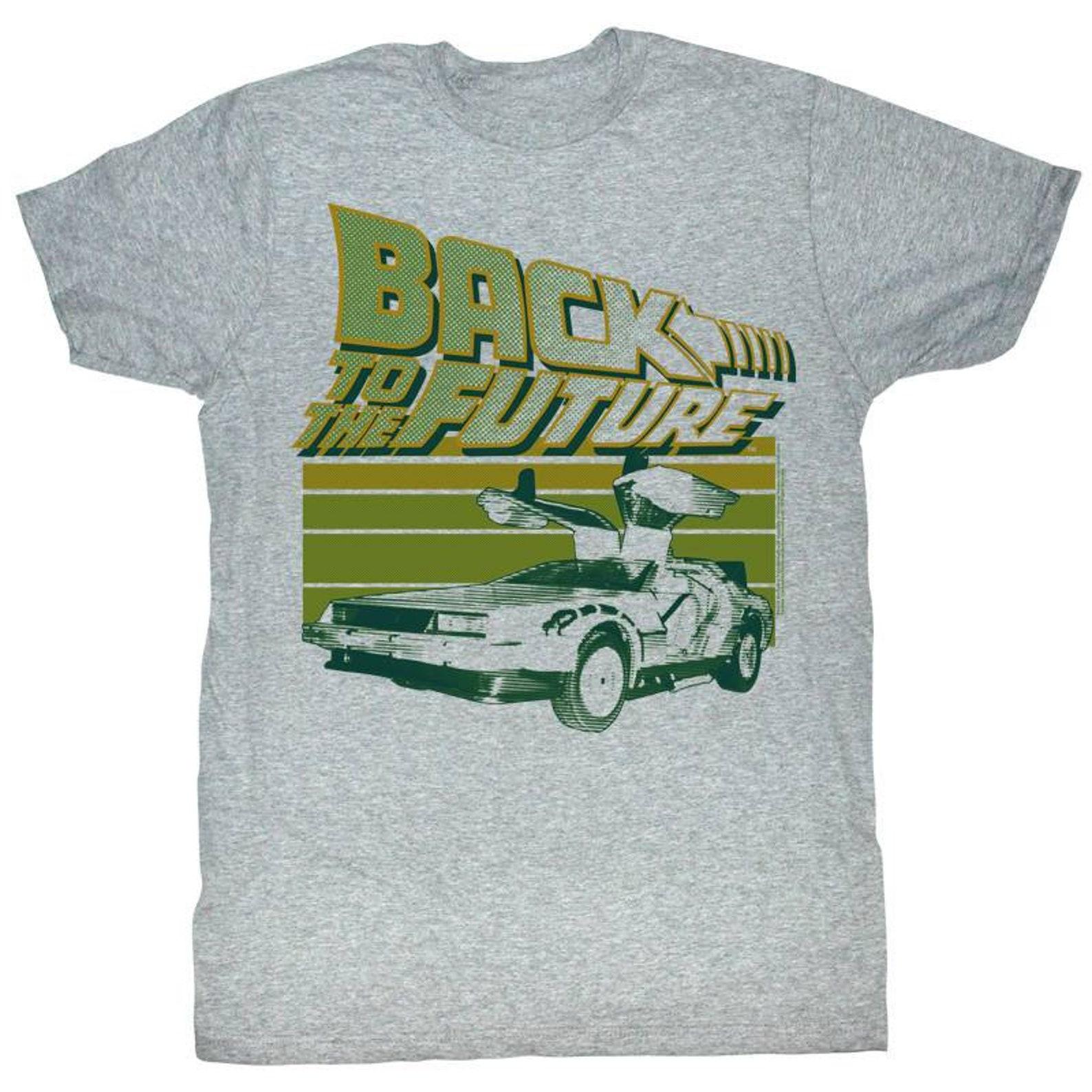 Back to the Future Green Flight Gray Adult T-Shirt S
