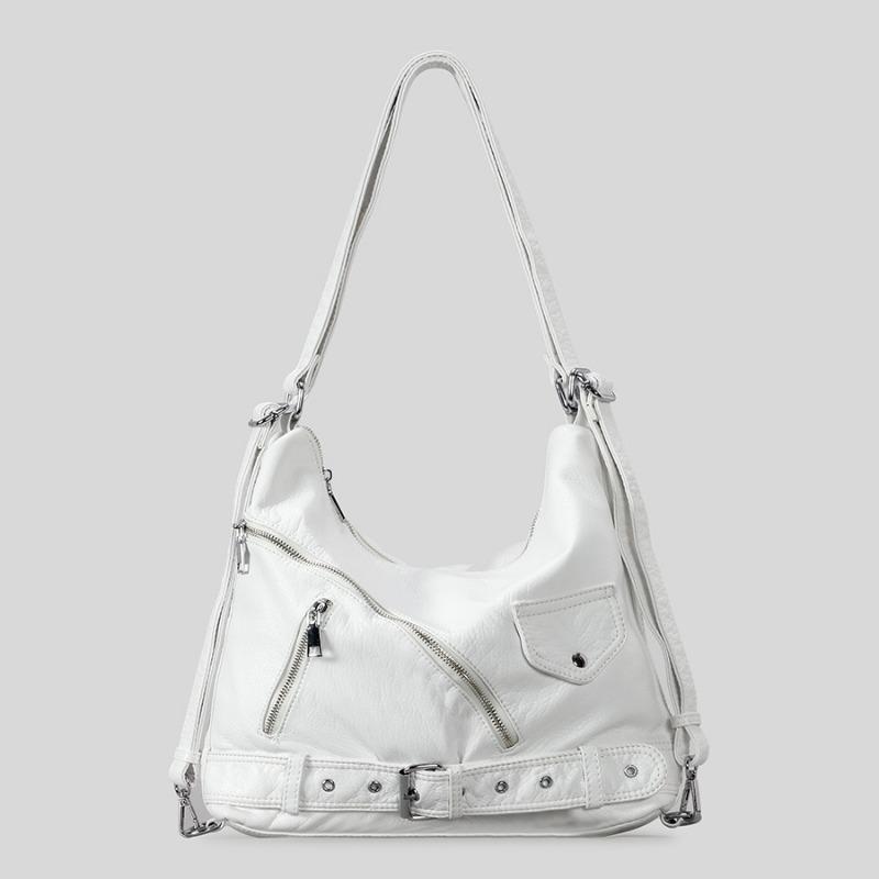 

Fashionable Street-style Single-shoulder Crossbody Bag and Retro Large-capacity Tote Bag білий