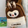 LABUBU Kreslená taška na kampus Plyšová taška Roztomilý batoh z jehněčí vlny Velkokapacitní Lehký Batoh odolný proti opotřebení